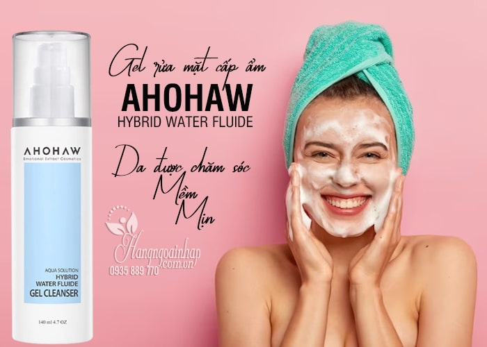 Gel rửa mặt cấp ẩm Ahohaw Hybrid Water Fluide 140ml 1