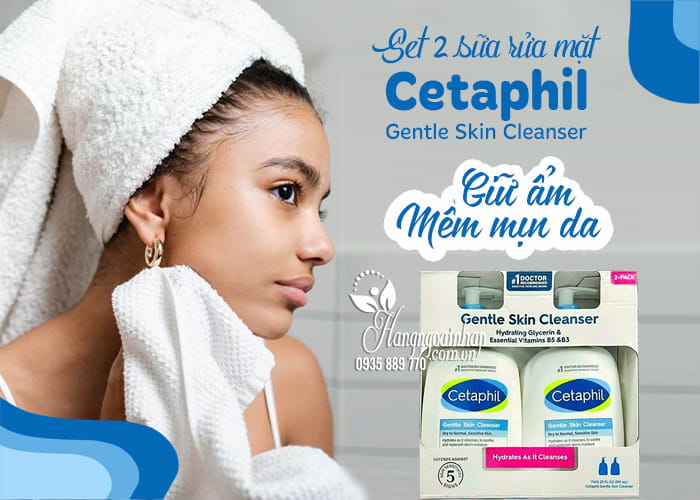 Set 2 sữa rửa mặt Cetaphil Gentle Skin Cleanser  159ml x 2 2