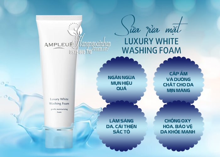 Sữa rửa mặt Ampleur Luxury White Washing Foam 130g Nhật Bản 78