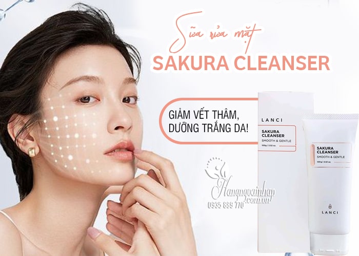 Sữa rửa mặt Lanci Sakura Cleanser 100ml Hàn Quốc 12