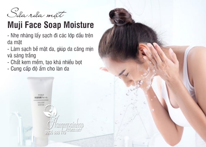 Sửa rửa mặt Muji Face Soap Moisture 120g của Nhật Bản 5