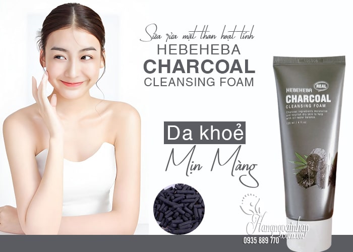 Sữa rửa mặt Hebeheba Charcoal Cleansing Foam 120ml Hàn Quốc 1