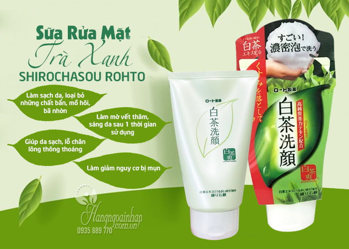 Sữa Rửa Mặt Trà Xanh Shirochasou Rohto 120g Của Nhật 3