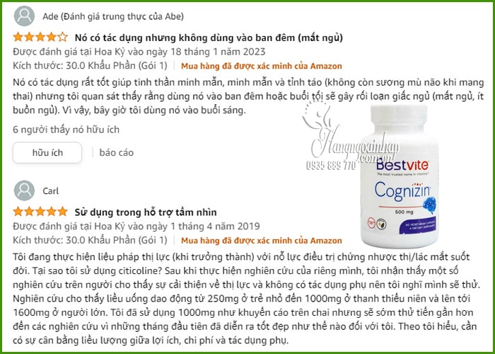 Thuốc bổ não Bestvite Cognizin Citicoline 500mg của Mỹ 0