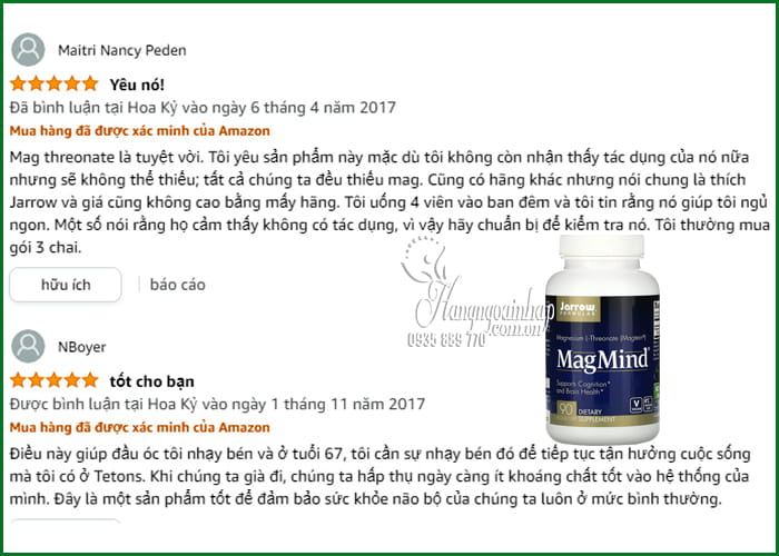 Thuốc bổ não Jarrow Formulas MagMind 90 viên của Mỹ 5