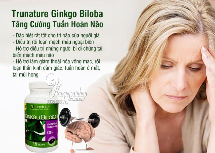 Trunature Ginkgo Biloba Tăng Cường Tuần Hoàn Não - Hộp 340 viên mẫu mới 5