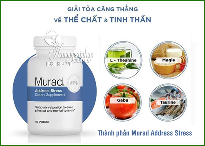 Viên giảm căng thẳng Murad Address Stress 60 viên của Mỹ 1