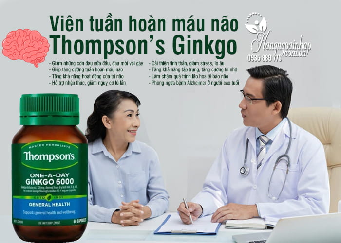 Viên tuần hoàn máu não Thompson’s Ginkgo 6000mg 60 viên 8