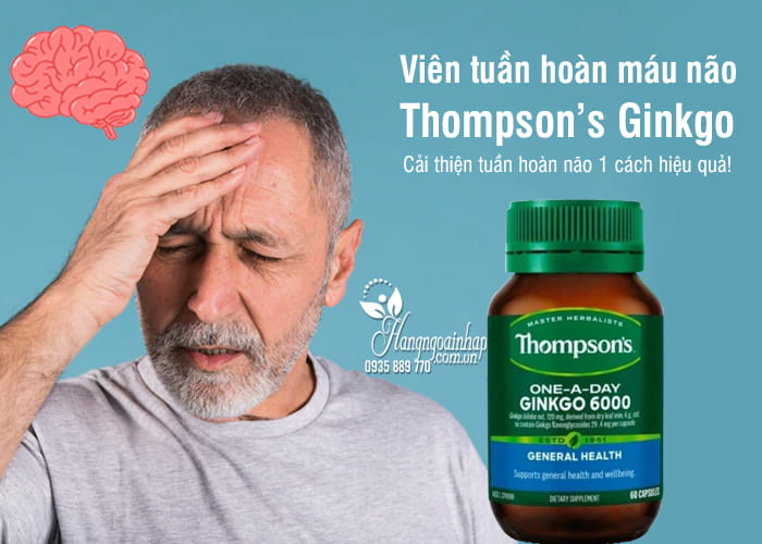 Viên tuần hoàn máu não Thompson’s Ginkgo 6000mg 60 viên 4