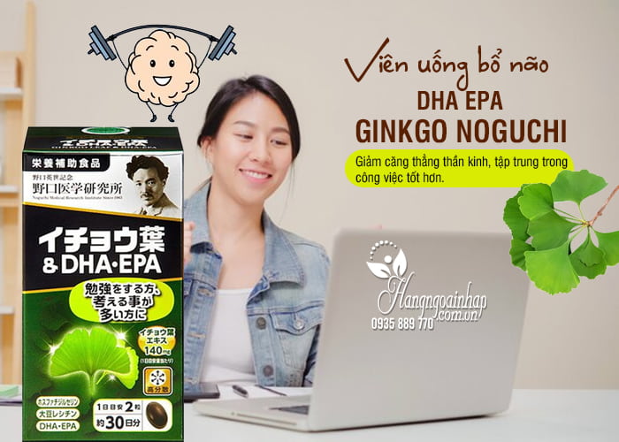  Viên uống bổ não DHA EPA Ginkgo Noguchi 60 viên của Nhật Bản 00