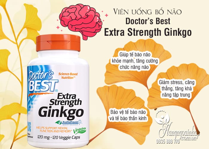 Viên uống bổ não Doctor’s Best Extra Strength Ginkgo 120mg 8