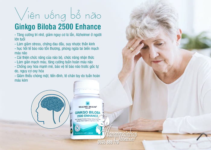 Viên uống bổ não Ginkgo Biloba 2500 Enhance 100 viên Úc 5