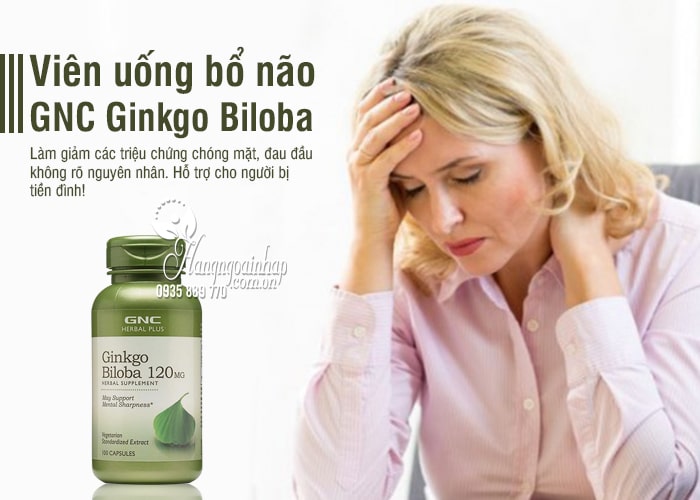 Viên uống bổ não GNC Ginkgo Biloba 120mg 100 viên của Mỹ 1