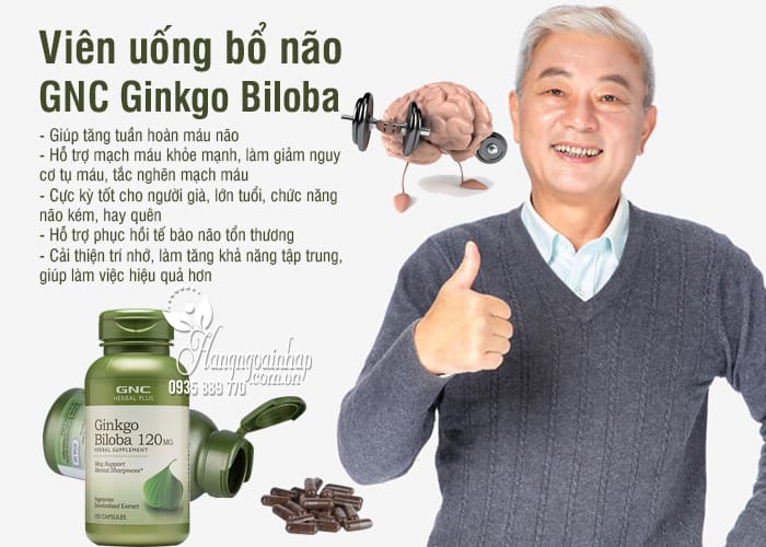 Viên uống bổ não GNC Ginkgo Biloba 120mg 100 viên của Mỹ 6