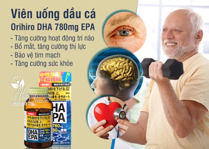 Viên uống dầu cá Orihiro DHA 780mg EPA 80mg mới 2020  2