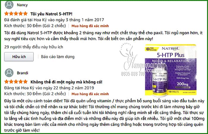 Viên uống giảm căng thẳng Natrol 5-HTP Plus 200mg của Mỹ  9