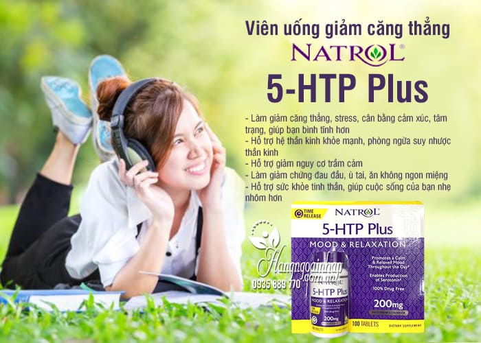 Viên uống giảm căng thẳng Natrol 5-HTP Plus 200mg của Mỹ  2