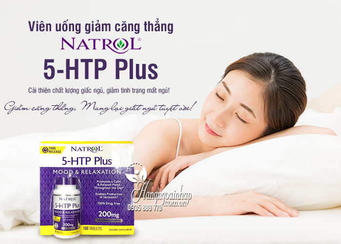 Viên uống giảm căng thẳng Natrol 5-HTP Plus 200mg của Mỹ  1