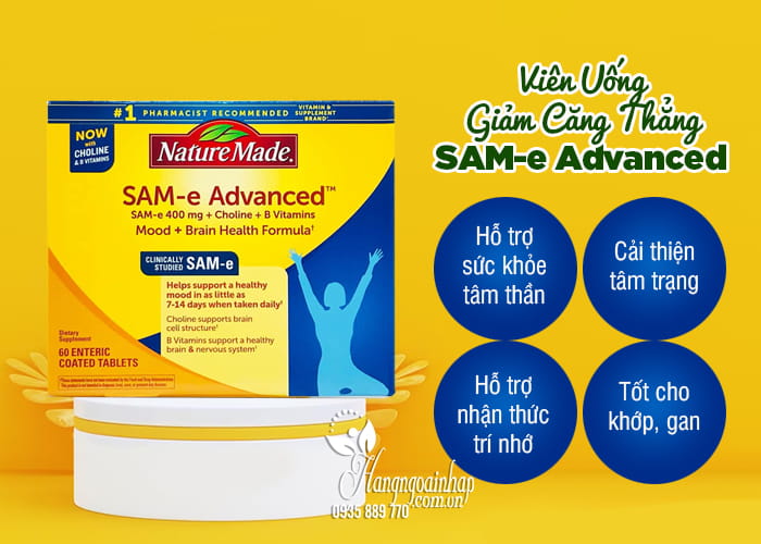 Viên uống giảm căng thẳng SAM-e Advanced 400mg của Mỹ 4