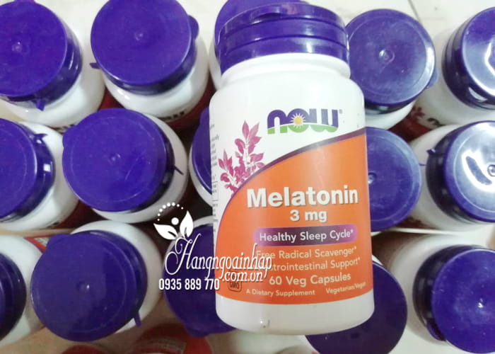 Viên uống hỗ trợ giấc ngủ Melatonin 3mg Now 60 viên của Mỹ 1