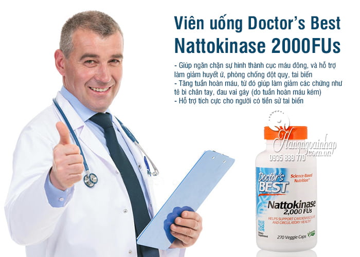 Viên uống Nattokinase 2000FUs Doctor’s Best của Mỹ 2