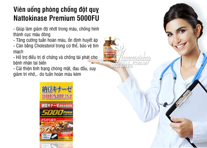 Viên uống phòng chống đột quỵ Nattokinase Premium 5000FU 8