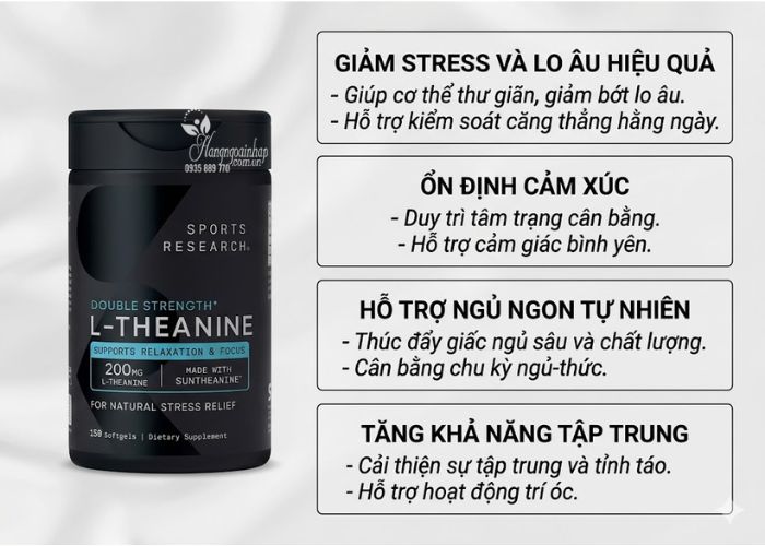 Sports Research L-Theanine Double Strength 150 viên