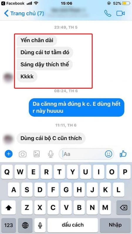 Review phản phồi từ một số người dùng trên facebook về Cấy chỉ tơ tằm Chitossil 