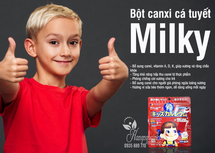 Bột canxi cá tuyết Milky Nhật Bản mẫu mới nhất màu đỏ 00