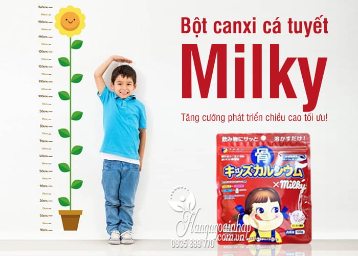 Bột canxi cá tuyết Milky Nhật Bản mẫu mới nhất màu đỏ 1