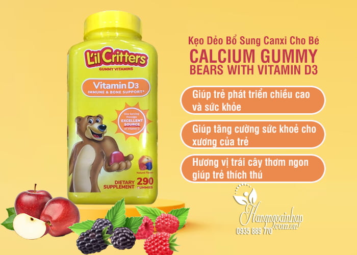 Calcium Gummy Bears With Vitamin D Kẹo Dẻo Bổ Sung Canxi Cho Bé 8