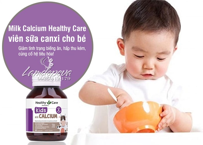 Milk Calcium Healthy Care 60 viên Úc, viên sữa canxi cho bé 1