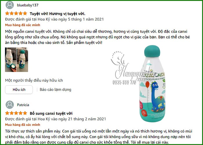 Canxi nước cho bé Naturade Liquid Calcium 474ml chính hãng Mỹ 0