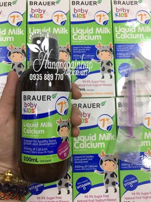 Canxi sữa dạng nước Brauer Liquid Milk Calcium 200ml Úc 8