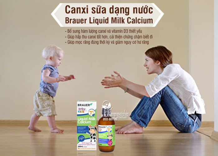 Canxi sữa dạng nước Brauer Liquid Milk Calcium 200ml Úc 1