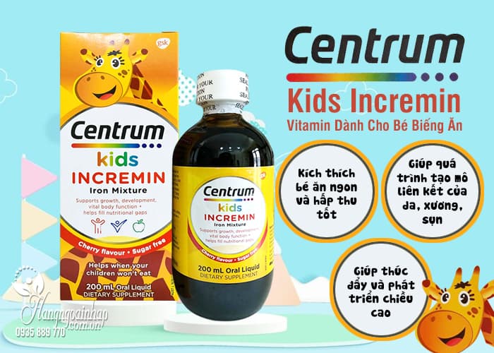 Centrum Kids Incremin – Vitamin Dành Cho Bé Biếng Ăn 55