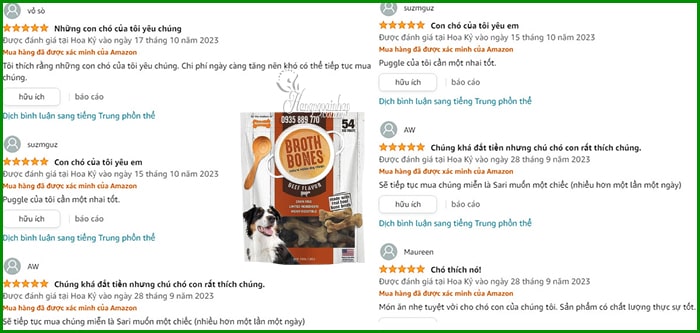 Thức ăn cho chó Broth Bones Nylabone 54 miếng của Mỹ 89