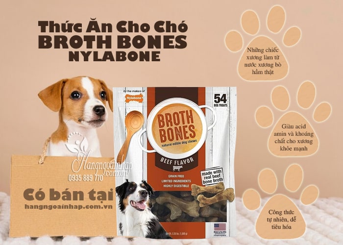 Thức ăn cho chó Broth Bones Nylabone 54 miếng của Mỹ 34