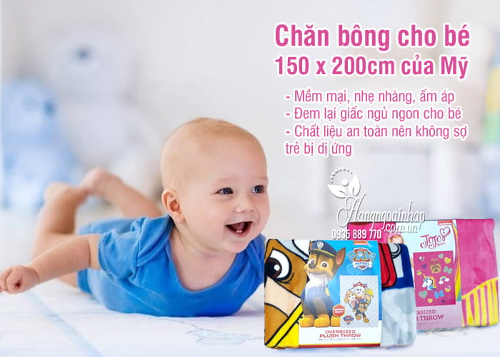 Chăn bông cho bé 150 x 200cm của Mỹ 2