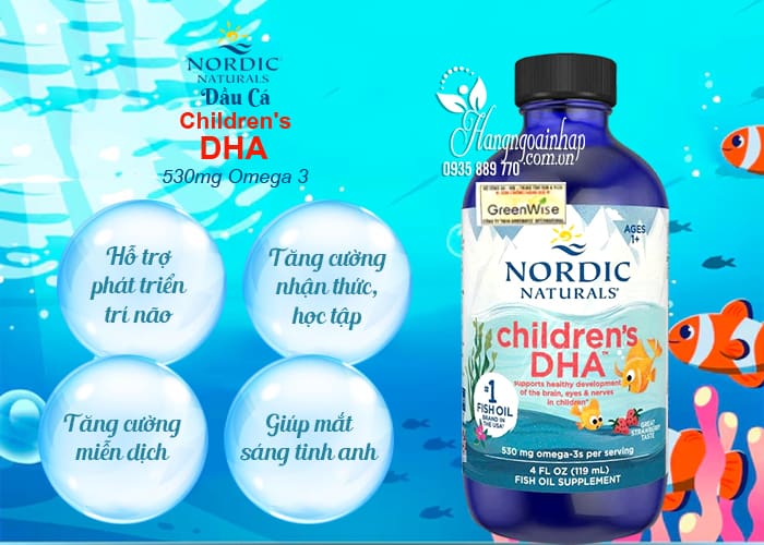 Dầu cá Childrens DHA Nordic 530mg Omega 3 của Mỹ 7