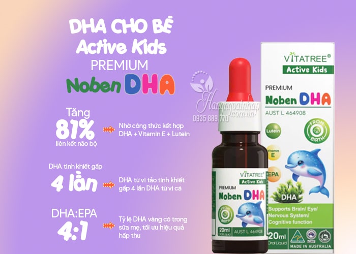 DHA cho bé Vitatree Active Kids Premium Noben DHA của Úc 66