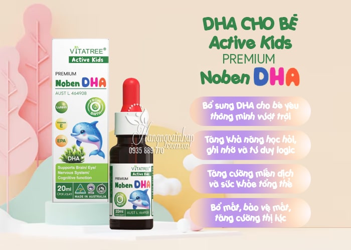DHA cho bé Vitatree Active Kids Premium Noben DHA của Úc 6