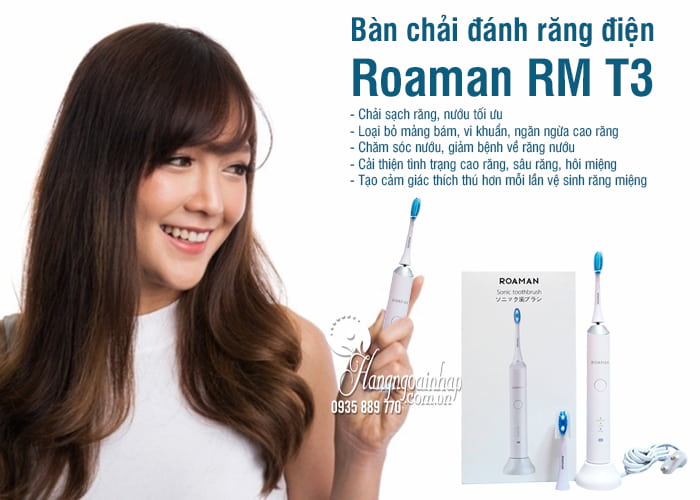 Bàn chải đánh răng điện Roaman RM T3 chính hãng Nhật 6