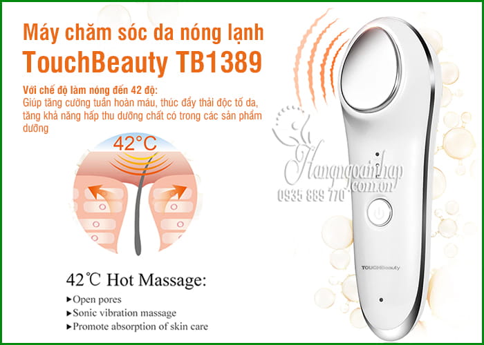 Máy chăm sóc da nóng lạnh TouchBeauty TB1389 chính hãng 9