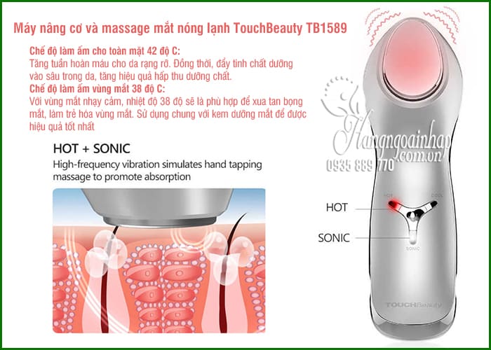 Máy nâng cơ và massage mắt nóng lạnh TouchBeauty TB1589  8