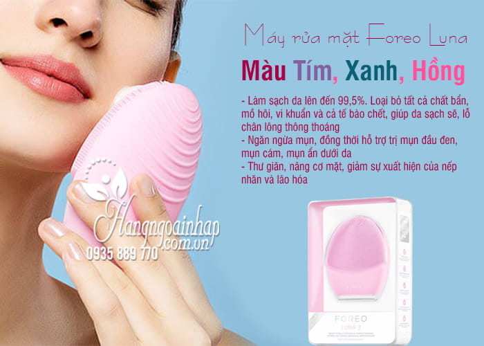 Máy rửa mặt Foreo Luna 3 chính hãng, Màu tím, xanh, hồng 5