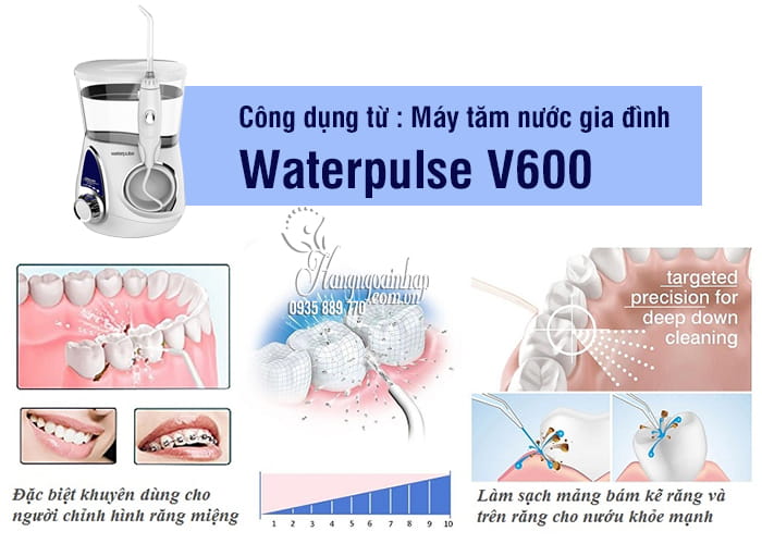 Máy tăm nước gia đình Waterpulse V600 chăm sóc răng miệng 1