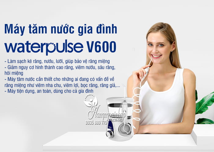 Máy tăm nước gia đình Waterpulse V600 chăm sóc răng miệng 7