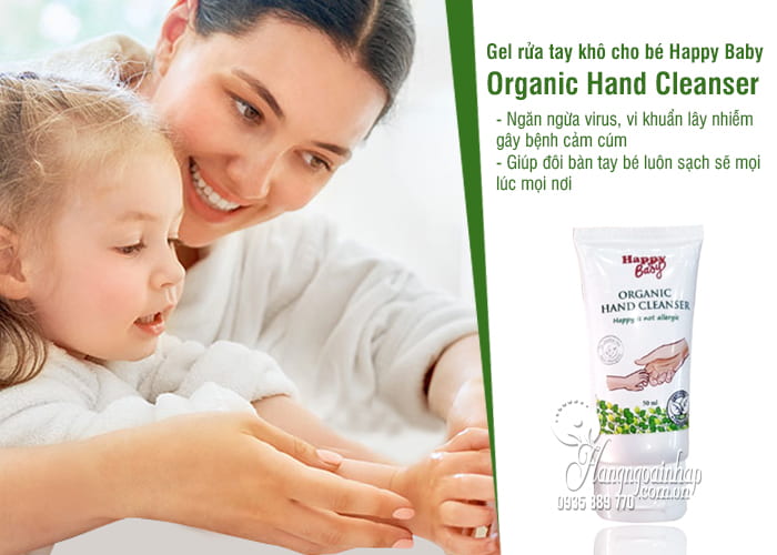 Gel rửa tay khô cho bé Happy Baby Organic Hand Cleanser 50ml 2