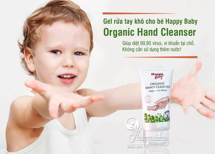 Gel rửa tay khô cho bé Happy Baby Organic Hand Cleanser 50ml 1